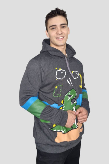 Sudadero Gris Oscuro Green Dino